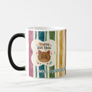 Tasse de professeur de chat personnalisée Nom et