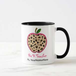 Tasse de professeur pré K d'empreinte de léopard