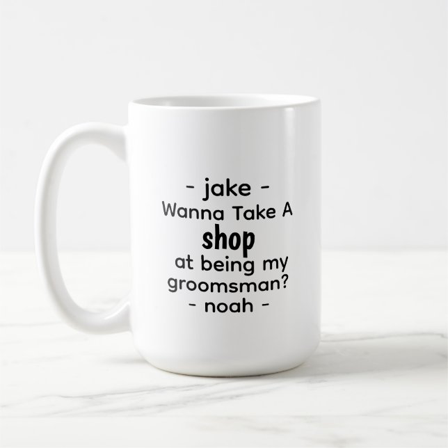Tasse de proposition de garçon d'honneur drôle Cad (Gauche)