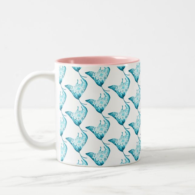 Tasse de rayon de Manta, cadeau orienté d'océan (Gauche)