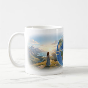 Tasse de rêve d'art si loin à travers le monde