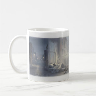 Tasse de rêve éthéré de ville flottante du dimanch