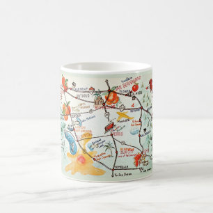 Tasse de Riverside, Californie colorée dessinée à 