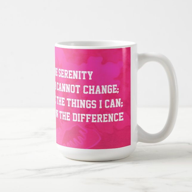 Tasse de rose rose de prière de sérénité (Droite)