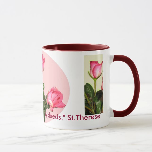Tasse de roses de citation de SaintTherese (Droite)