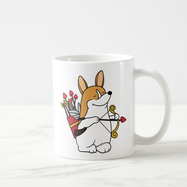 Tasse de Saint-Valentin de cupidon de corgi (Droite)