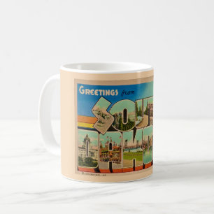 Tasse de salutation de carte postale vintage du Da