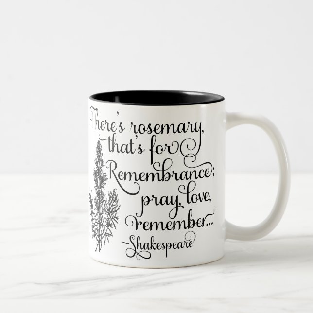 Tasse de Shakespeare, Rosemary pour le souvenir, (Droit)
