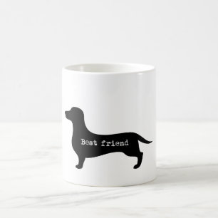 Tasse de silhouette de meilleur ami de teckel