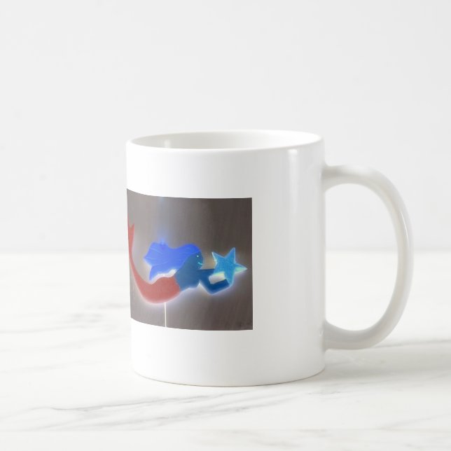 tasse de sirène rouge et bleue (Droite)