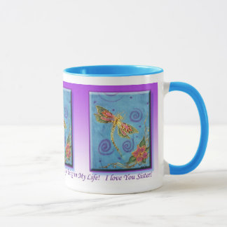 Tasse de siter de gratitude de libellule peinte