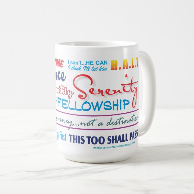 tasse de slogans de récupération en 12 étapes 25zz (Devant droit)