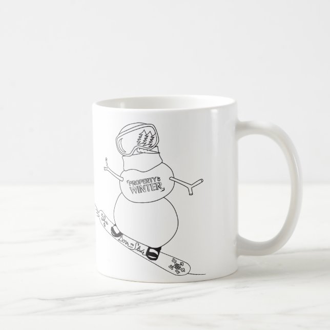 Tasse de snowboarding de bonhomme de neige (Droite)