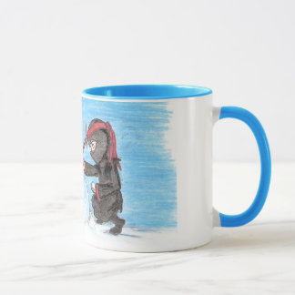 Tasse de sonnerie de bonhomme de neige de Ninja