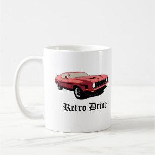 Tasse de style rétro avec voiture classique des an