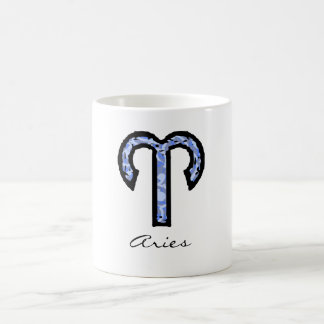 Tasse de symbole de Bélier (style 1_blue)