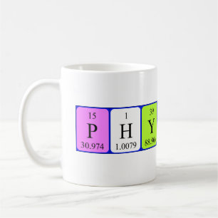 Tasse de table périodique de physique et de chimi