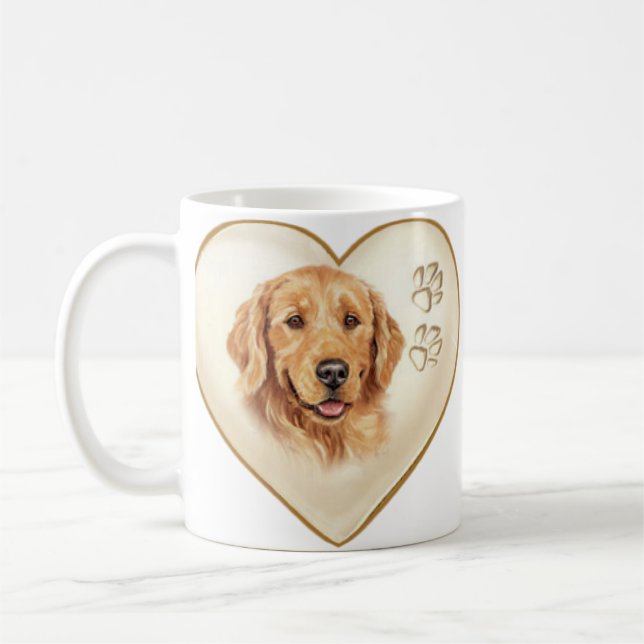 Tasse de tasse de café de chien de golden (Gauche)