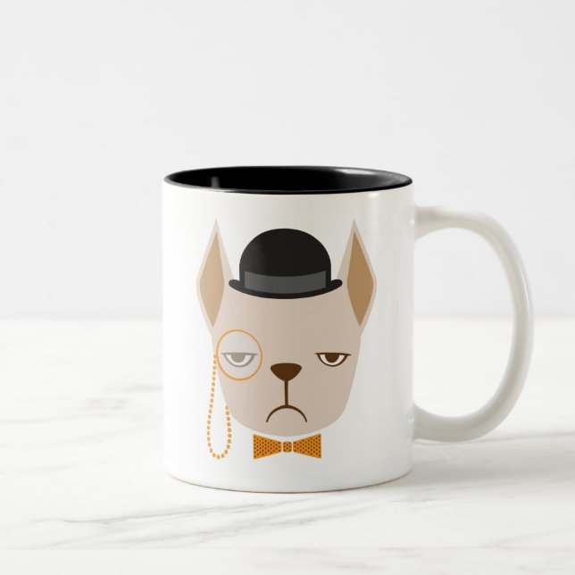 Tasse de tasse de moyen de bouledogue français (Droit)