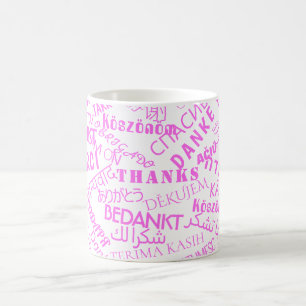 Tasse de texte de remerciement multilingue Mot int