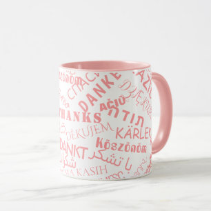 Tasse de texte Merci Mug Multi Langue Mot
