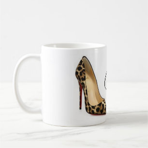 Tasse de thé de citation de chaussures de léopar