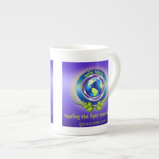 Tasse de thé de porcelaine tendre de scène de Gaïa (Devant droit)
