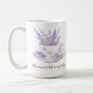 Tasse de thé florale lavande rustique de campagne