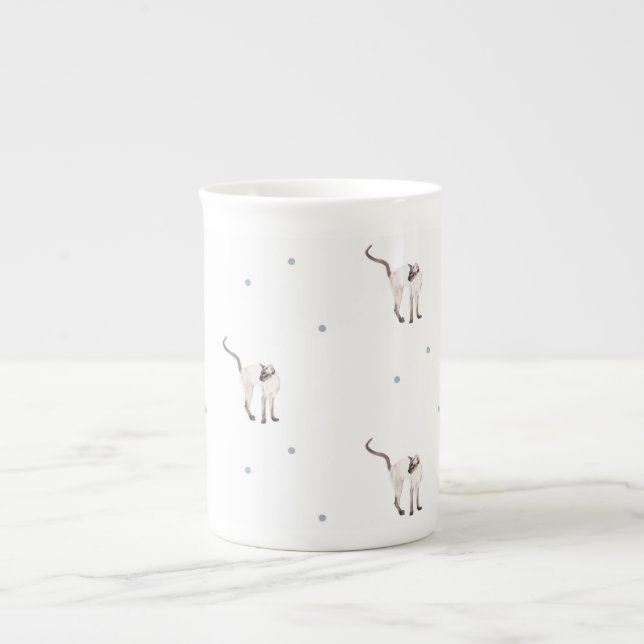 Tasse de thé siamoise de porcelaine tendre (Devant)