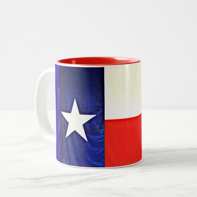 Tasse de ton du drapeau deux du Texas (Devant gauche)