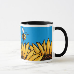 tasse de tournesol de traînée d'abeille