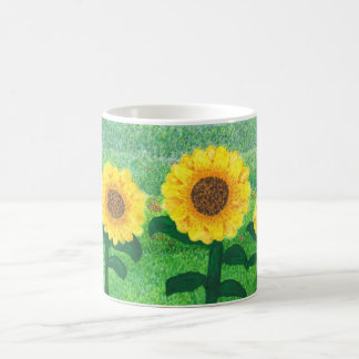Tasse de tournesols de danse