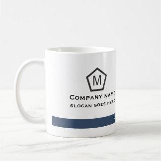 Tasse de travailleur moderne bleu géométrique pour