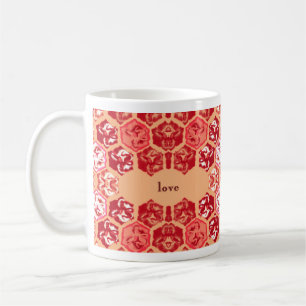 Tasse de tulipe d'amour et de paix