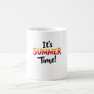 Tasse de typographie arc-en-ciel C'est l'été