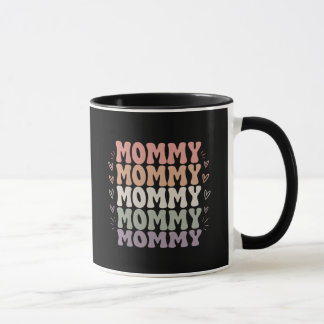 Tasse de typographie Maman pastel | Cadeau de fête