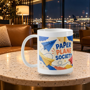 Tasse de typographie Paper Plane Society Paper Cut