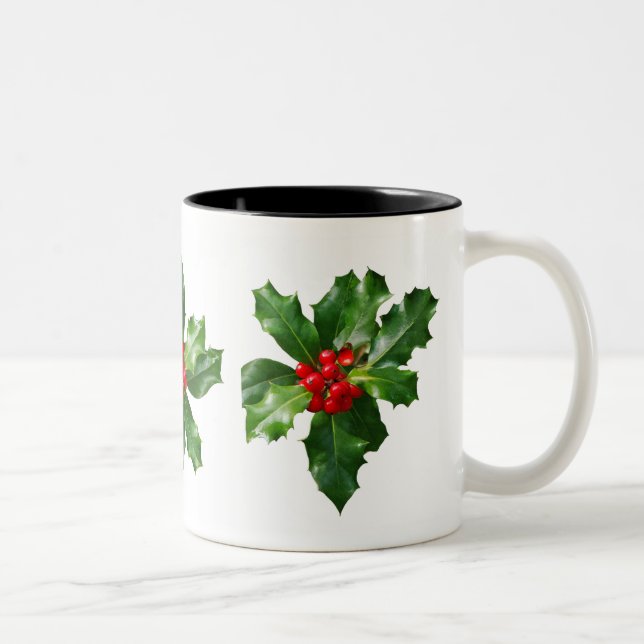Tasse de vacances de Noël de houx (Droit)