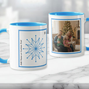 Tasse de vacances flocon de neige bleu vif Photo