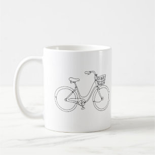 Tasse de vélo en dessin au trait