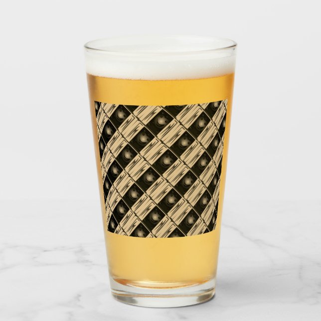 tasse de verre rose comme kaleidoscope art, NOIR,  (Devant (rempli))