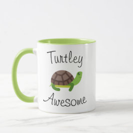 Tasse de vert de calembour de tortue