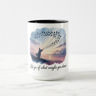 Tasse de vol de colombe à l'aquarelle - Lâcher Pri