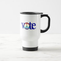 Tasse de vote signe de paix arc-en-ciel