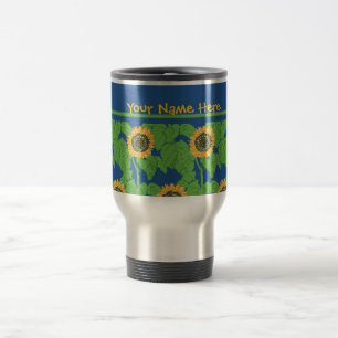 Tasse de voyage à customiser, tournesols d'or