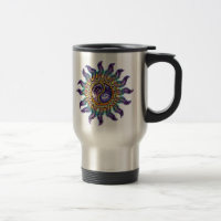 Tasse de voyage à mosaique de soleil Yin Yang