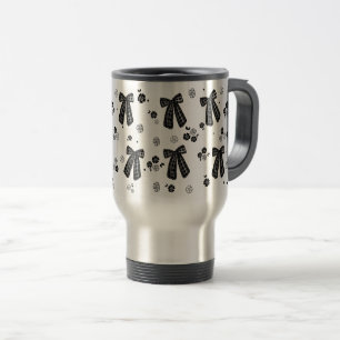 Tasse de voyage à motif de nœud noir Coquette   Fé