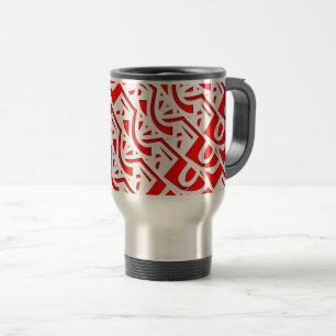 Tasse de voyage à motif monogramme métallisé rouge