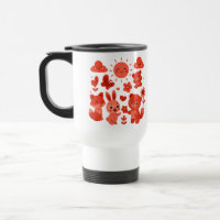 Tasse de voyage Animaux de la forêt ensoleillée Fa