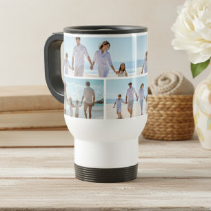 Tasse de voyage avec collage de photos personnalis